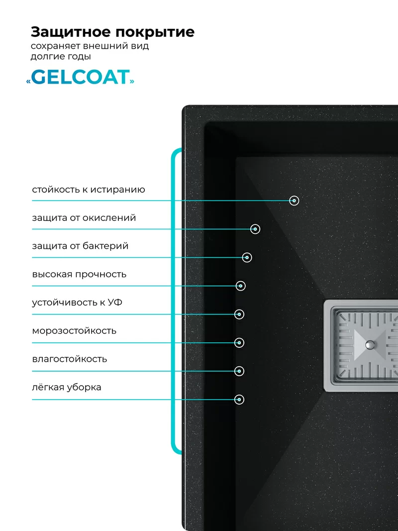 Кухонная мойка Polygran Blade-550 "Космос"