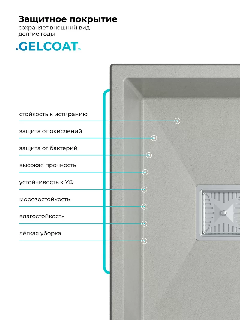 Кухонная мойка Polygran Blade-550 "Серый"