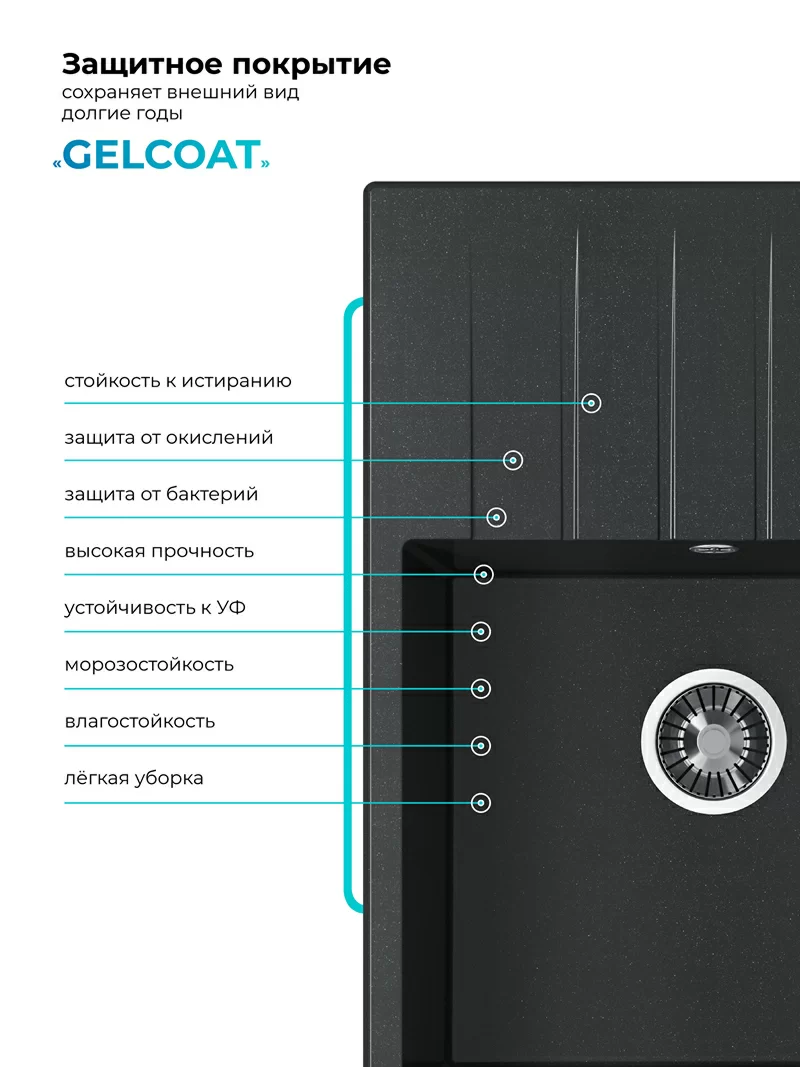 Кухонная мойка Polygran Deka-700 "Космос"