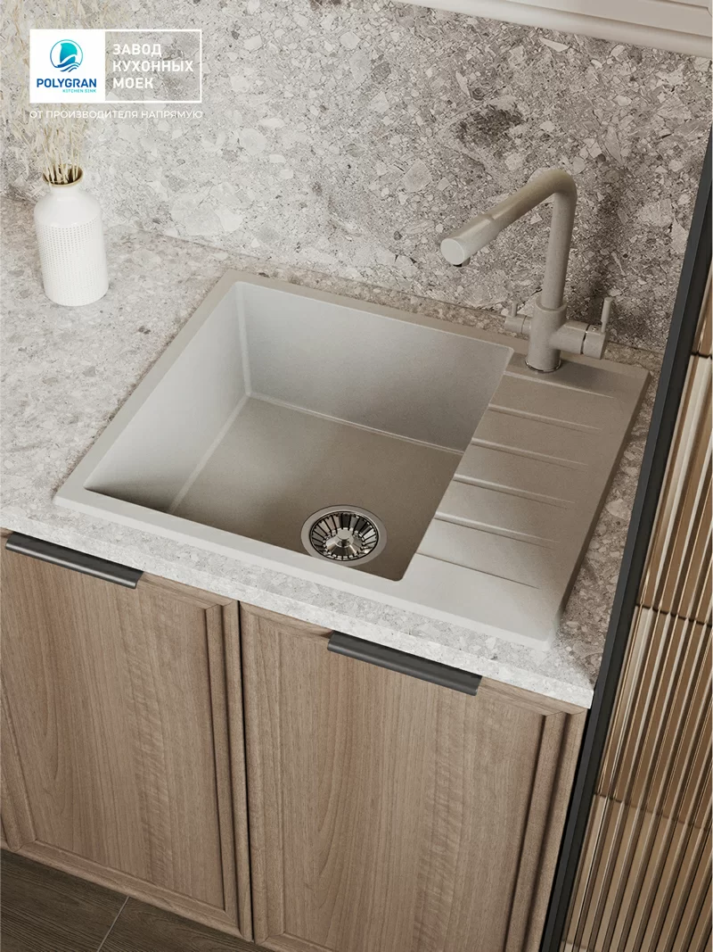 Кухонная мойка Polygran Deka-600 "Серый"
