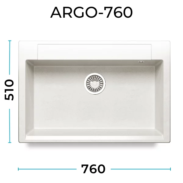 Кухонная мойка Polygran Argo-760 "Белый Хлопок"