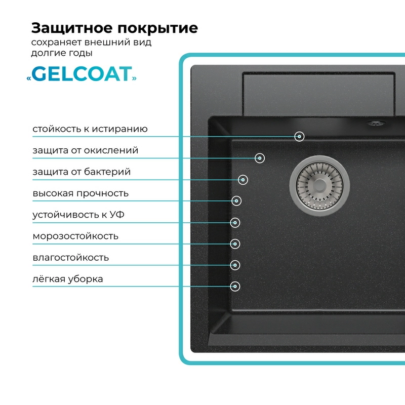 Кухонная мойка Polygran Argo-460 "Чёрный"
