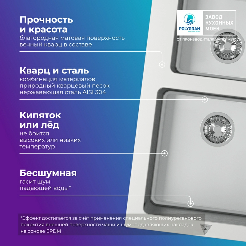 Кухонная мойка Tolero Twist-840 "Туман"
