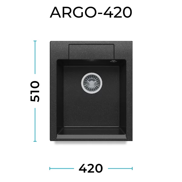 Кухонная мойка Polygran Argo-420 "Чёрный"