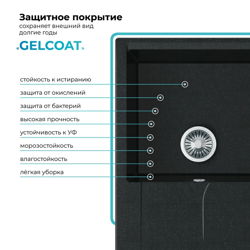 Кухонная мойка Polygran Gals-760 "Космос"