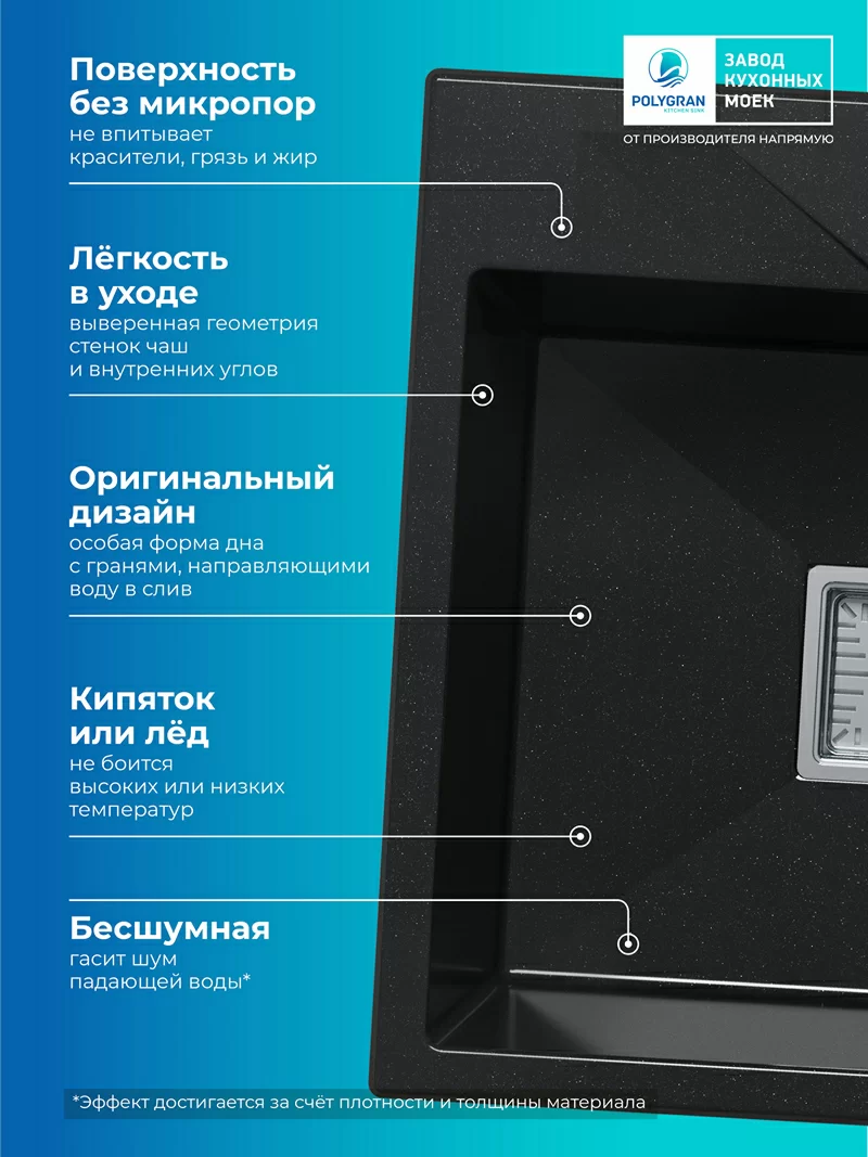Кухонная мойка Polygran Blade-500 "Космос"