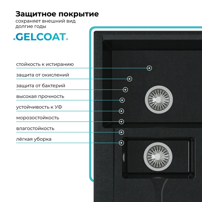Кухонная мойка Polygran Brig-770 "Космос"