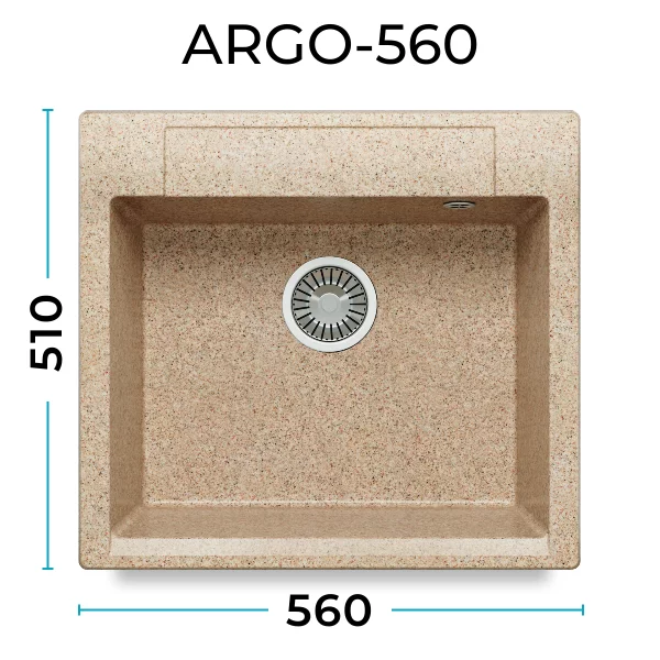 Кухонная мойка Polygran Argo-560 "Песочный"