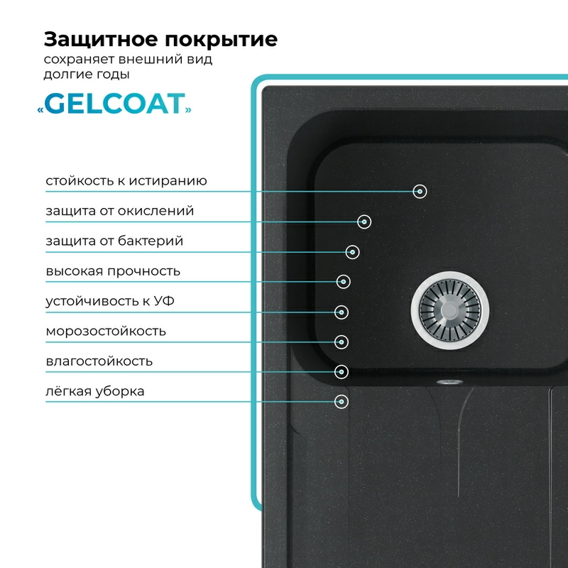 Кухонная мойка Polygran Alto-780 "Космос"