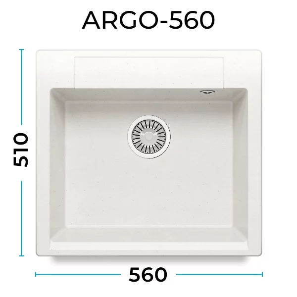 Кухонная мойка Polygran Argo-560 "Белый Хлопок"