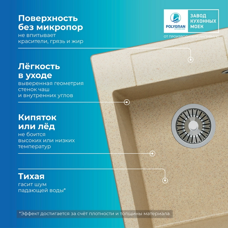 Кухонная мойка Polygran Argo-420 "Опал"