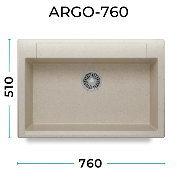 Кухонная мойка Polygran Argo-760 "Кремовый"