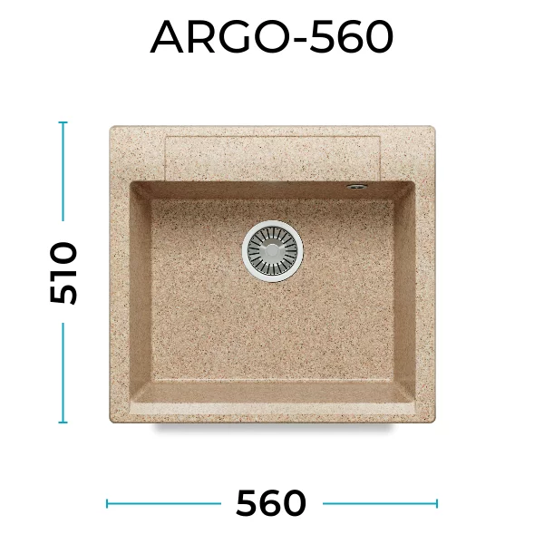 Кухонная мойка Polygran Argo-560 "Песочный"