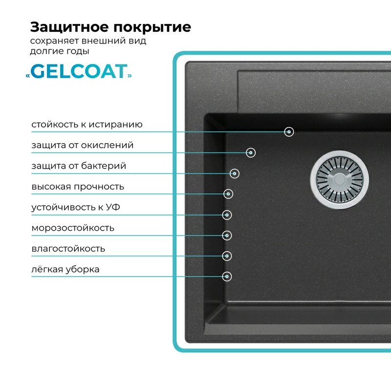 Кухонная мойка Polygran Argo-560 "Чёрный"