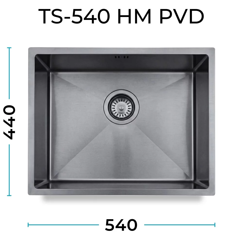 Кухонная мойка Polygran TS-540 HM PVD Оружейная сталь