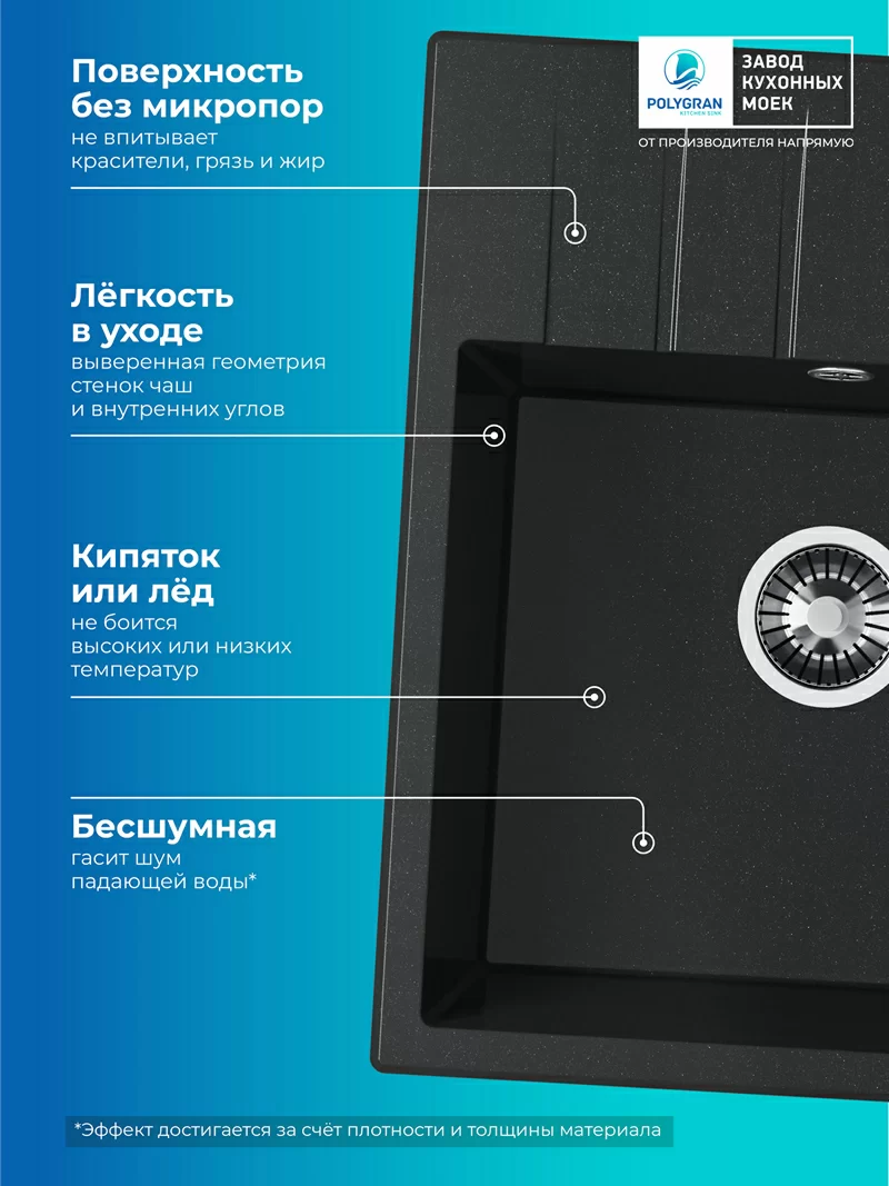 Кухонная мойка Polygran Deka-600 "Космос"