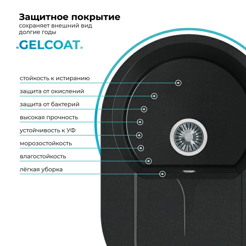 Кухонная мойка Polygran Atol-760 "Космос"