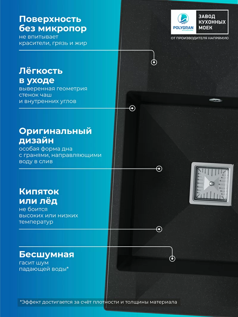 Кухонная мойка Polygran Blade-780 "Космос"