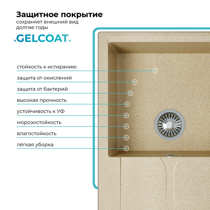 Кухонная мойка Polygran Gals-860 "Опал"