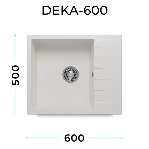 Кухонная мойка Polygran Deka-600 "Белый Хлопок"