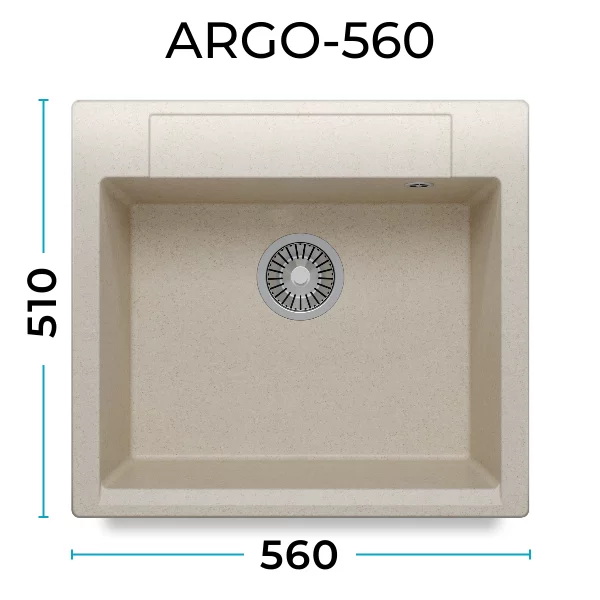 Кухонная мойка Polygran Argo-560 "Кремовый"