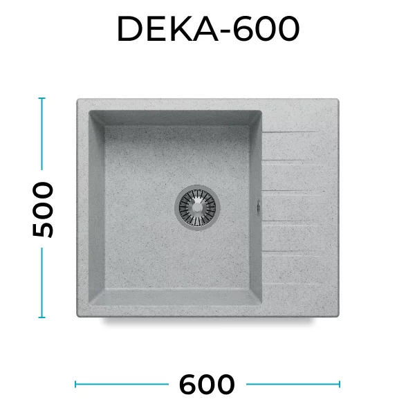 Кухонная мойка Polygran Deka-600 "Светло-Серый"