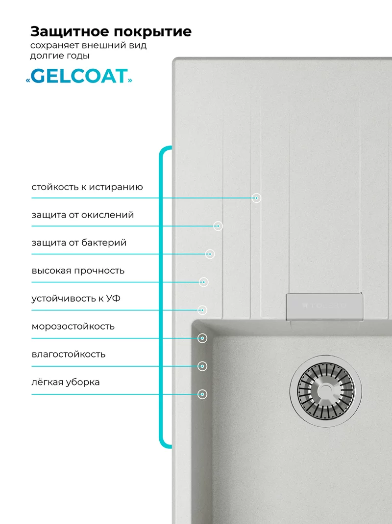 Мойка для кухни Polygran Loft-750 "Серый"