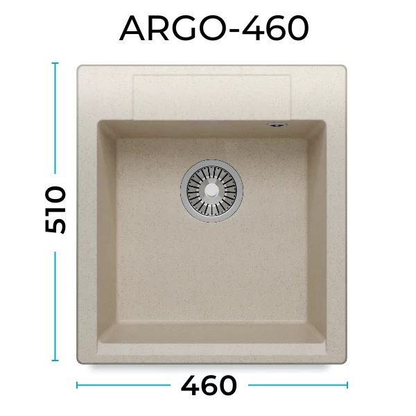 Кухонная мойка Polygran Argo-460 "Кремовый"