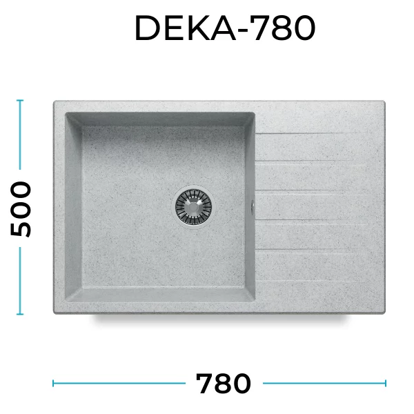Кухонная мойка Polygran Deka-780 "Светло-Серый"