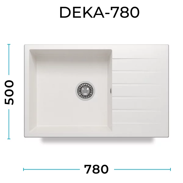Кухонная мойка Polygran Deka-780 "Белый Хлопок"