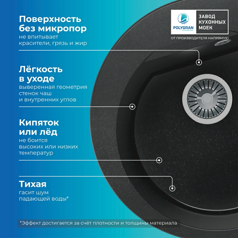 Кухонная мойка Polygran Atol-520 "Космос"
