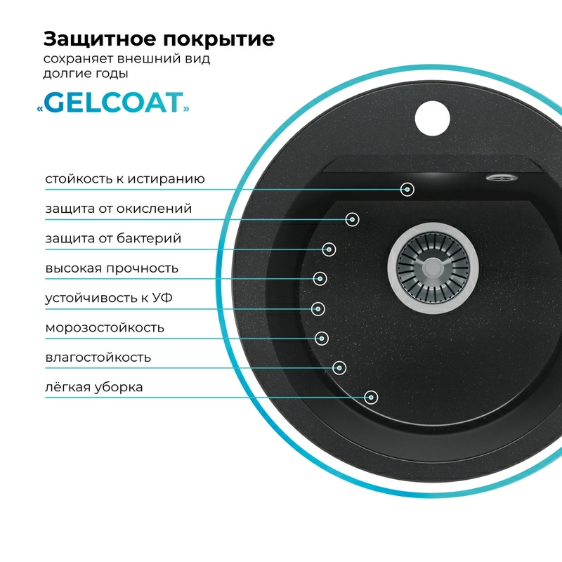 Кухонная мойка Polygran Atol-460 "Космос"