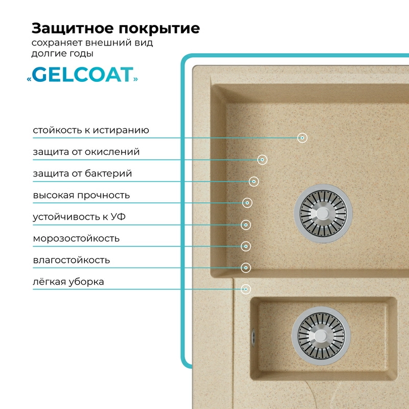 Кухонная мойка Polygran Brig-870 "Опал"