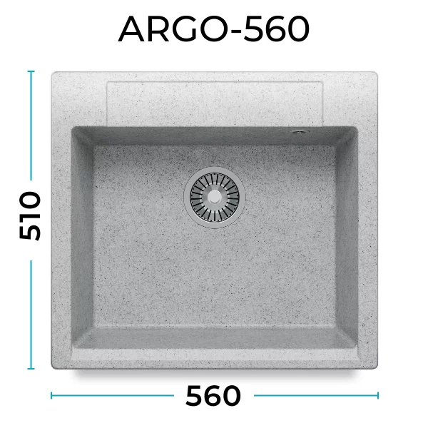 Кухонная мойка Polygran Argo-560 "Светло-серый"