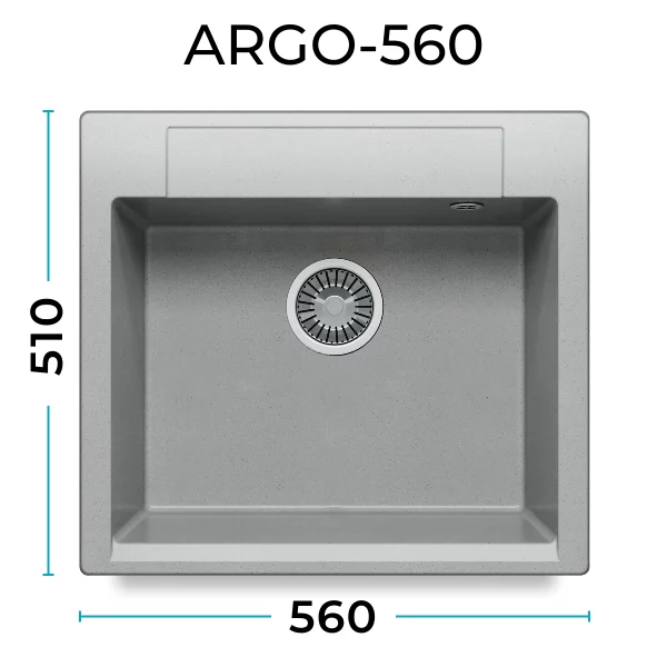 Кухонная мойка Polygran Argo-560 "Серый"
