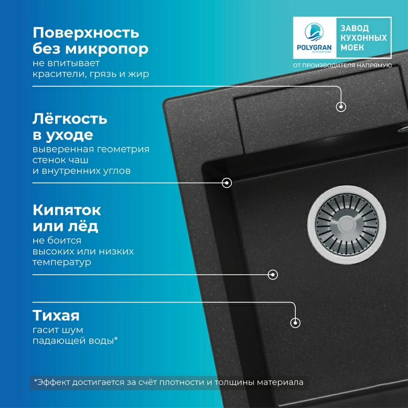 Кухонная мойка Polygran Argo-420 "Чёрный"