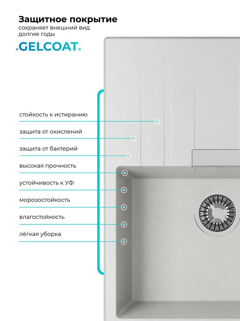 Мойка для кухни Polygran Loft-650 "Серый"