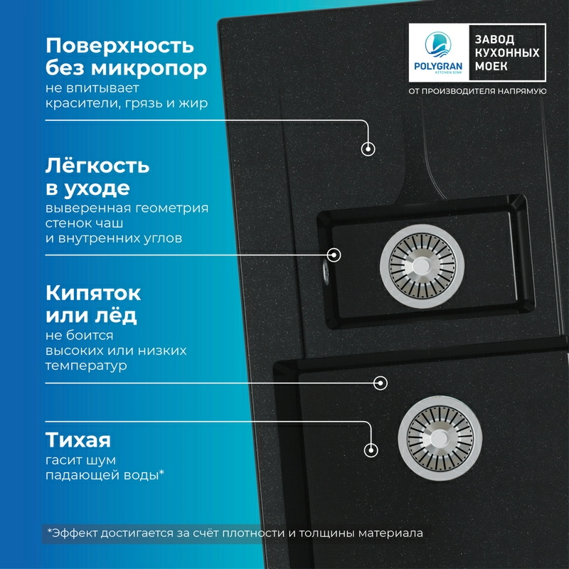 Кухонная мойка Polygran Brig-870 "Космос"