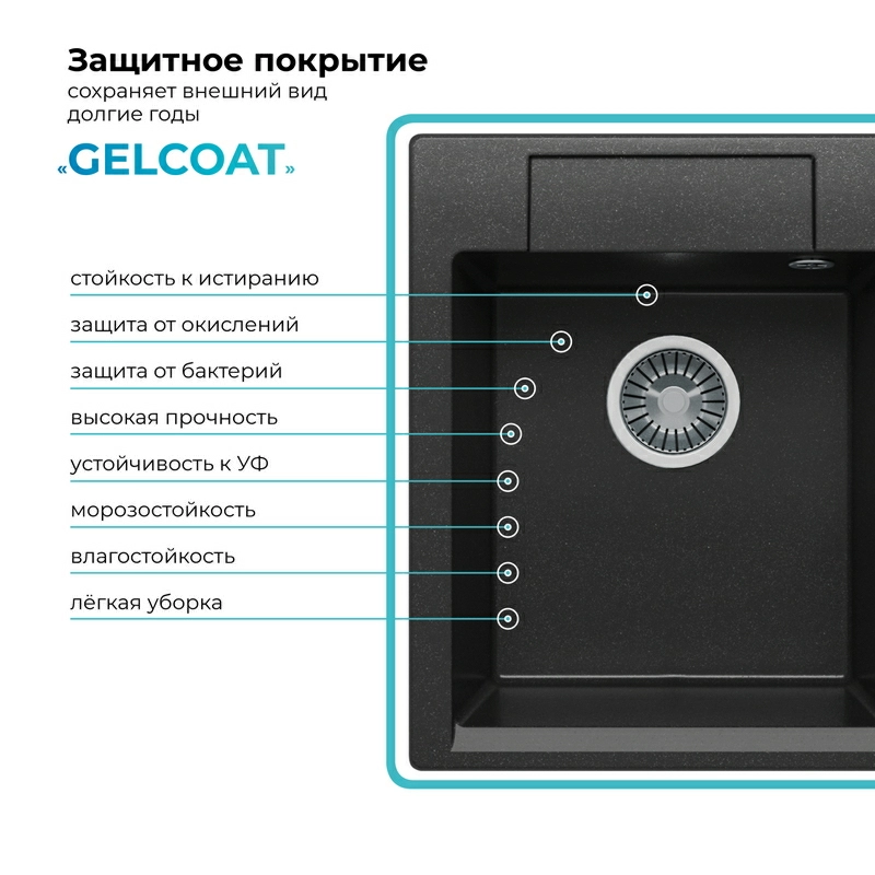 Кухонная мойка Polygran Argo-420 "Чёрный"