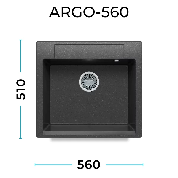Кухонная мойка Polygran Argo-560 "Чёрный"