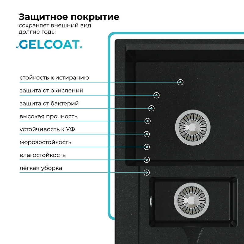 Кухонная мойка Polygran Brig-870 "Космос"