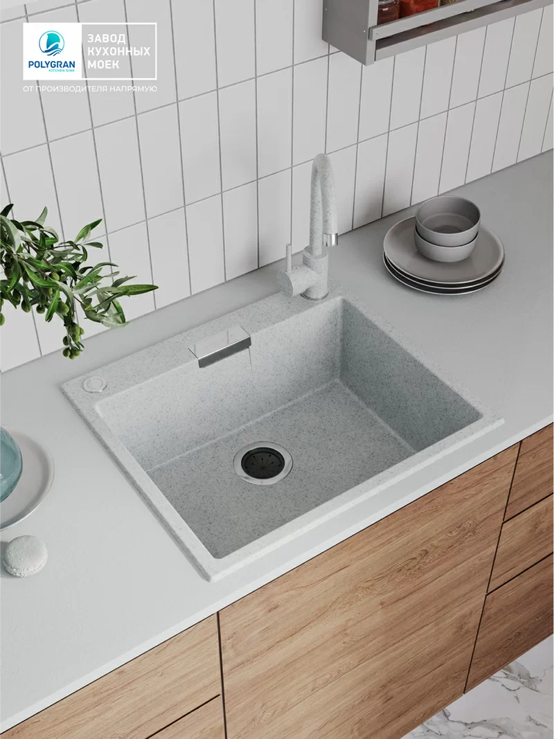 Кухонная мойка Polygran Loft-580 "Светло-серый"