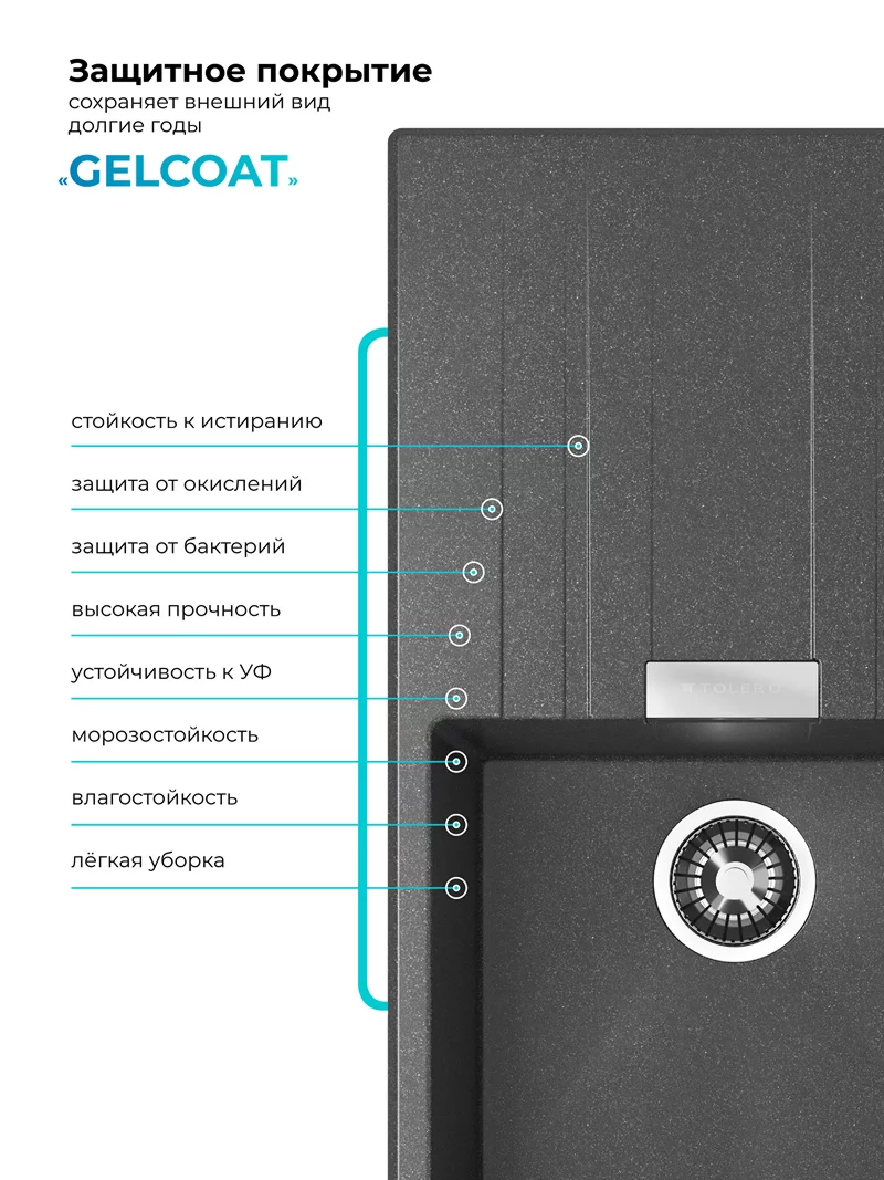 Мойка для кухни Polygran Loft-750 "Черный"