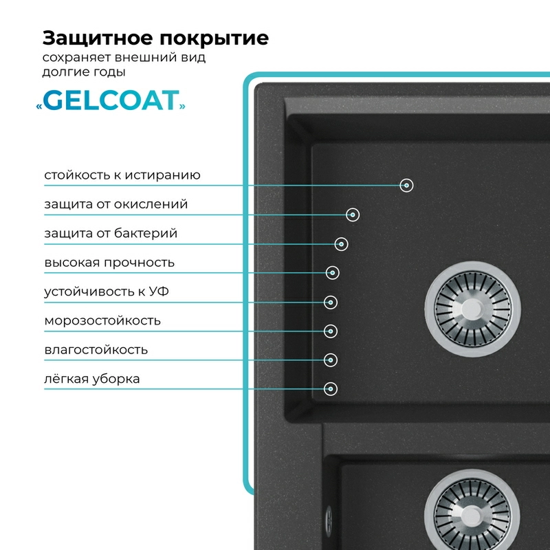 Кухонная мойка Polygran Brig-620 "Чёрный"
