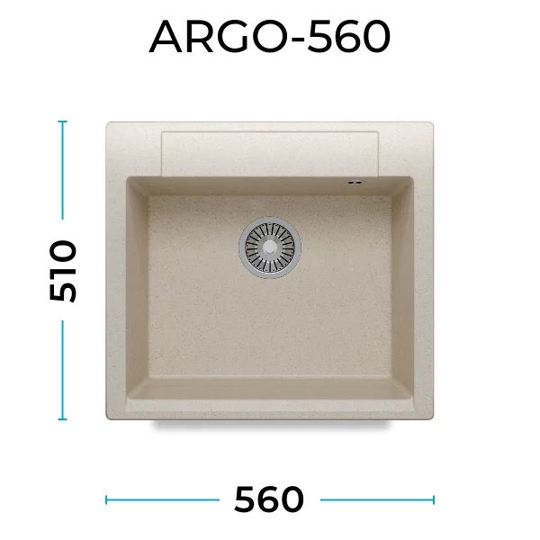 Кухонная мойка Polygran Argo-560 "Кремовый"