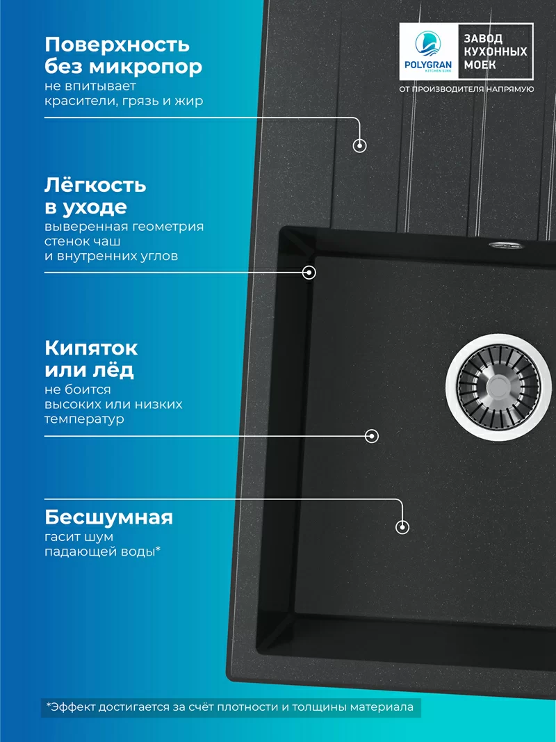 Кухонная мойка Polygran Deka-700 "Космос"
