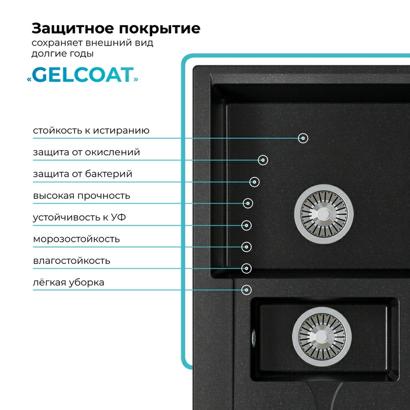 Кухонная мойка Polygran Brig-870 "Чёрный"