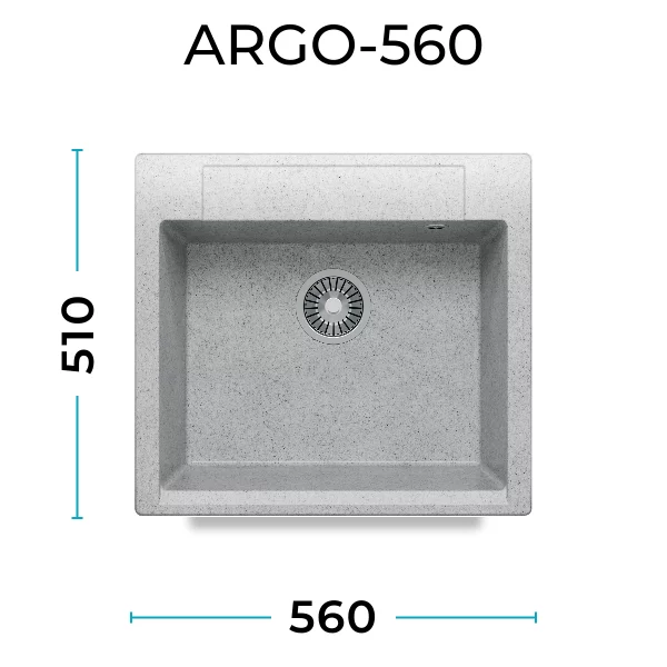 Кухонная мойка Polygran Argo-560 "Светло-серый"