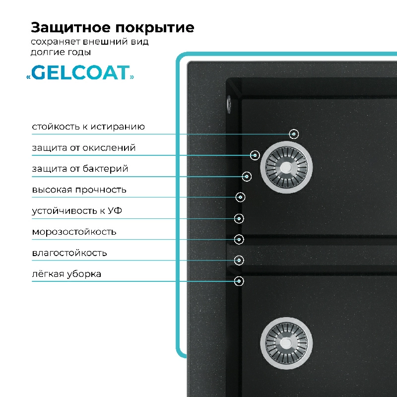 Кухонная мойка Polygran Brig-790 "Космос"