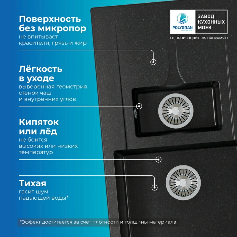 Кухонная мойка Polygran Brig-870 "Чёрный"